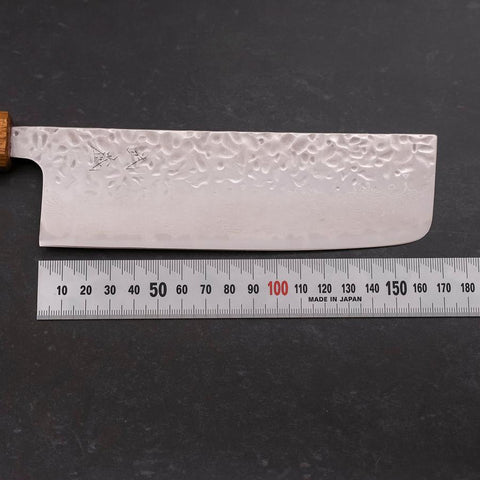 Nakiri AUS-10 Tsuchime Damascus Yaki Urushi Handle 165mm (6.5”)-[Musashi]-[Japanese-Kitchen-Knives]