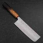 Nakiri AUS-10 Tsuchime Damascus Yaki Urushi Handle 165mm (6.5”)-[Musashi]-[Japanese-Kitchen-Knives]