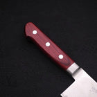 Nakiri AUS-10 Wave Damascus Western Red Handle 165mm (6.5”)-[Musashi]-[Japanese-Kitchen-Knives]