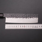 Nakiri AUS-8 Kurouchi Tsuchime Shitan Walnut Handle 170mm (6.7”)-[Musashi]-[Japanese-Kitchen-Knives]