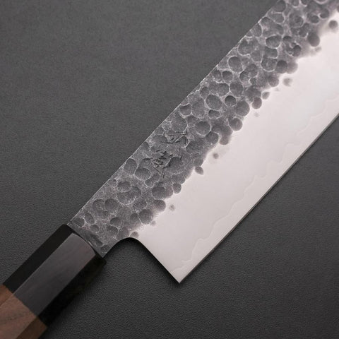 Nakiri AUS-8 Kurouchi Tsuchime Shitan Walnut Handle 170mm-[Musashi]-[Japanese-Kitchen-Knives]