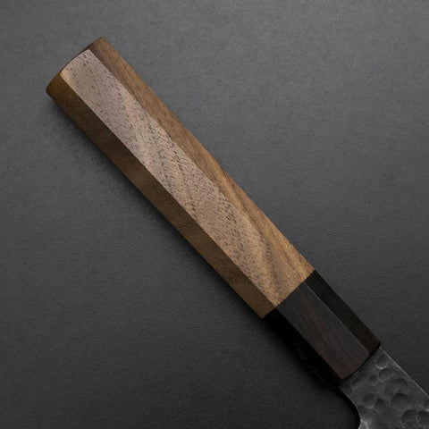 Nakiri AUS-8 Kurouchi Tsuchime Shitan Walnut Handle 170mm-[Musashi]-[Japanese-Kitchen-Knives]