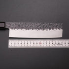 Nakiri AUS-8 Kurouchi Tsuchime Shitan Walnut Handle 170mm-[Musashi]-[Japanese-Kitchen-Knives]