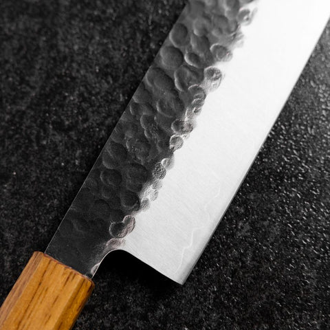 Nakiri AUS-8 Kurouchi Tsuchime Yaki Urushi Handle 170mm-[Musashi]-[Japanese-Kitchen-Knives]