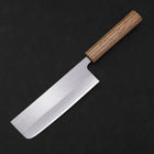Nakiri AUS-8 Polished Oak Handle 165mm (6.5”)-[Musashi]-[Japanese-Kitchen-Knives]
