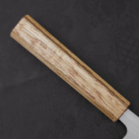 Nakiri AUS-8 Polished Oak Handle 165mm (6.5”)-[Musashi]-[Japanese-Kitchen-Knives]
