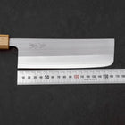 Nakiri AUS-8 Polished Oak Handle 165mm (6.5”)-[Musashi]-[Japanese-Kitchen-Knives]