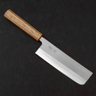 Nakiri AUS-8 Polished Oak Handle 165mm (6.5”)-[Musashi]-[Japanese-Kitchen-Knives]