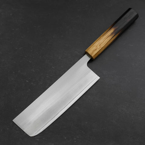 Nakiri AUS-8 Polished Yaki Urushi Handle 165mm (6.5”)-[Musashi]-[Japanese-Kitchen-Knives]