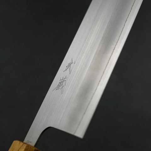 Nakiri AUS-8 Polished Yaki Urushi Handle 165mm (6.5”)-[Musashi]-[Japanese-Kitchen-Knives]