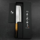 Nakiri AUS-8 Polished Yaki Urushi Handle 165mm (6.5”)-[Musashi]-[Japanese-Kitchen-Knives]