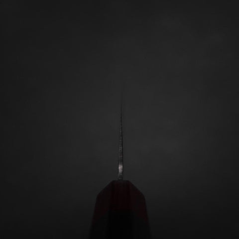 Nakiri AUS-8 Tsuchime Damascus Pakka Handle 165mm-[Musashi]-[Japanese-Kitchen-Knives]