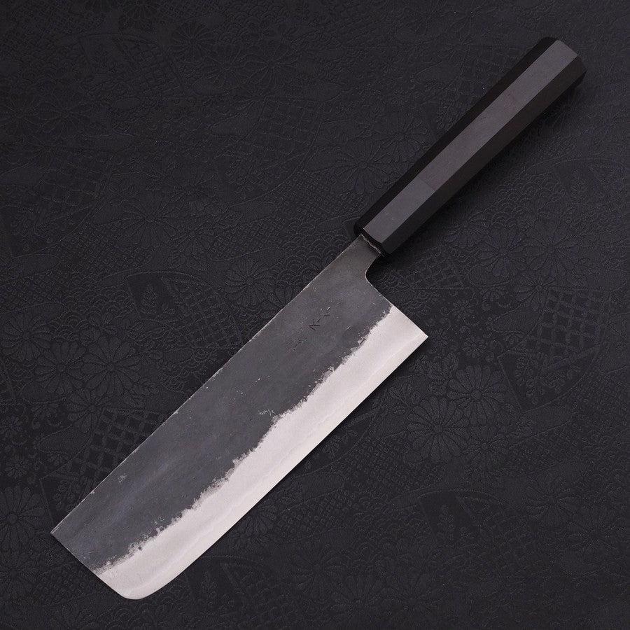 Nakiri Aogami Super Kurouchi Buffalo Ebony Handle 165mm-Aogami Super-Kurouchi-Japanese Handle-[Musashi]-[Japanese-Kitchen-Knives]