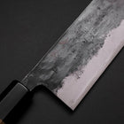 Nakiri Blue Steel #1 Kurouchi Buffalo Magnolia Handle 165mm (6.5”)-[Musashi]-[Japanese-Kitchen-Knives]