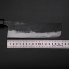 Nakiri Blue Steel #1 Kurouchi Buffalo Magnolia Handle 165mm (6.5”)-[Musashi]-[Japanese-Kitchen-Knives]