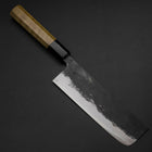 Nakiri Blue Steel #1 Kurouchi Buffalo Magnolia Handle 165mm-[Musashi]-[Japanese-Kitchen-Knives]
