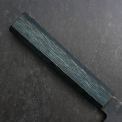 Nakiri Blue Steel #1 Kurouchi Dark Blue Urushi Handle 165mm (6.5”)-[Musashi]-[Japanese-Kitchen-Knives]