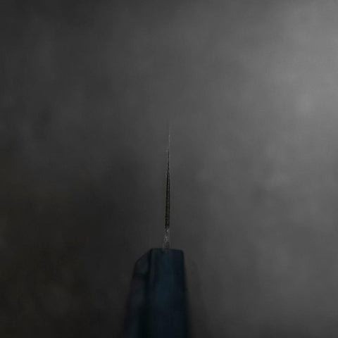 Nakiri Blue Steel #1 Kurouchi Dark Blue Urushi Handle 165mm-[Musashi]-[Japanese-Kitchen-Knives]