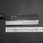 Nakiri Blue Steel #1 Kurouchi Dark Blue Urushi Handle 165mm-[Musashi]-[Japanese-Kitchen-Knives]