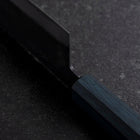 Nakiri Blue Steel #1 Stainless Clad Kurouchi Blue Urushi Handle 165mm (6.5”)-[Musashi]-[Japanese-Kitchen-Knives]