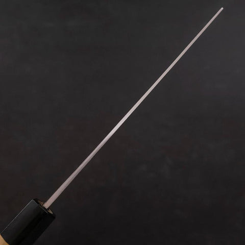 Nakiri Blue Steel #1 Stainless Clad Kurouchi Buffalo Magnolia Handle 165mm (6.5”)-[Musashi]-[Japanese-Kitchen-Knives]