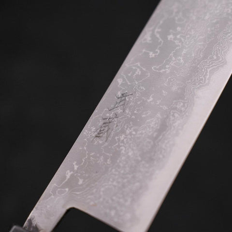 Nakiri Blue Steel #2 Damascus Buffalo Ebony Handle 165mm (6.5”)-[Musashi]-[Japanese-Kitchen-Knives]