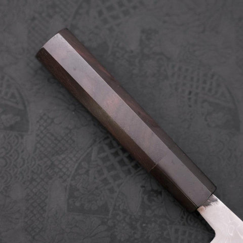Nakiri Blue Steel #2 Damascus Buffalo Ebony Handle 165mm (6.5”)-[Musashi]-[Japanese-Kitchen-Knives]
