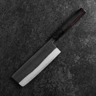 Nakiri Blue Steel #2 Kurouchi Buffalo Ebony Handle 165mm (6.5”)-[Musashi]-[Japanese-Kitchen-Knives]