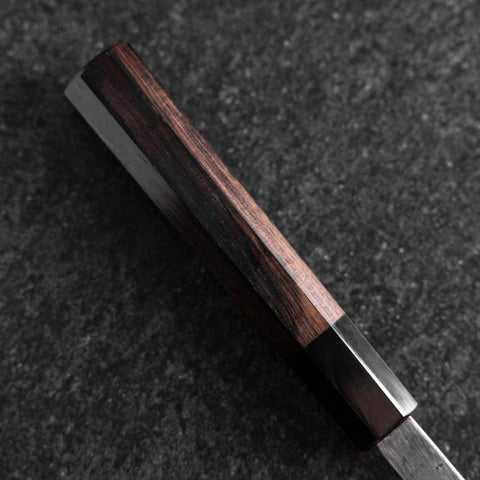 Nakiri Blue Steel #2 Kurouchi Buffalo Ebony Handle 165mm-[Musashi]-[Japanese-Kitchen-Knives]
