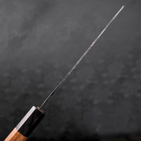 Nakiri Blue Steel #2 Kurouchi Buffalo Teak Handle 165mm (6.5”)-[Musashi]-[Japanese-Kitchen-Knives]