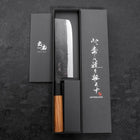 Nakiri Blue Steel #2 Kurouchi Buffalo Teak Handle 165mm (6.5”)-[Musashi]-[Japanese-Kitchen-Knives]