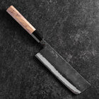 Nakiri Blue Steel #2 Kurouchi Buffalo Walnut Handle 165mm-[Musashi]-[Japanese-Kitchen-Knives]
