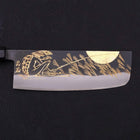 Nakiri Blue Steel #2 Kurouchi Chokin Kappa Fishing Focus Buffalo Ebony Handle 165mm (6.5”)-[Musashi]-[Japanese-Kitchen-Knives]