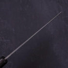 Nakiri Blue Steel #2 Kurouchi Chokin Kappa Fishing Focus Buffalo Ebony Handle 165mm (6.5”)-[Musashi]-[Japanese-Kitchen-Knives]