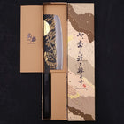 Nakiri Blue Steel #2 Kurouchi Chokin Kappa Fishing Focus Buffalo Ebony Handle 165mm (6.5”)-[Musashi]-[Japanese-Kitchen-Knives]