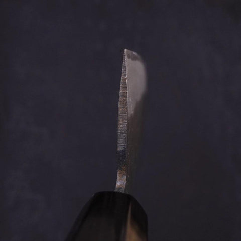 Nakiri Blue Steel #2 Kurouchi Chokin Kappa Fishing Slipping Buffalo Ebony Handle 165mm (6.5”)-[Musashi]-[Japanese-Kitchen-Knives]