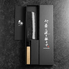 Nakiri Blue Steel #2 Kurouchi Damascus Buffalo Magnolia Handle 165mm-[Musashi]-[Japanese-Kitchen-Knives]
