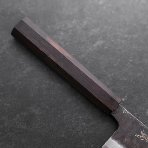 Nakiri Blue Steel #2 Kurouchi Ebony Handle 120mm (4.7”)-[Musashi]-[Japanese-Kitchen-Knives]