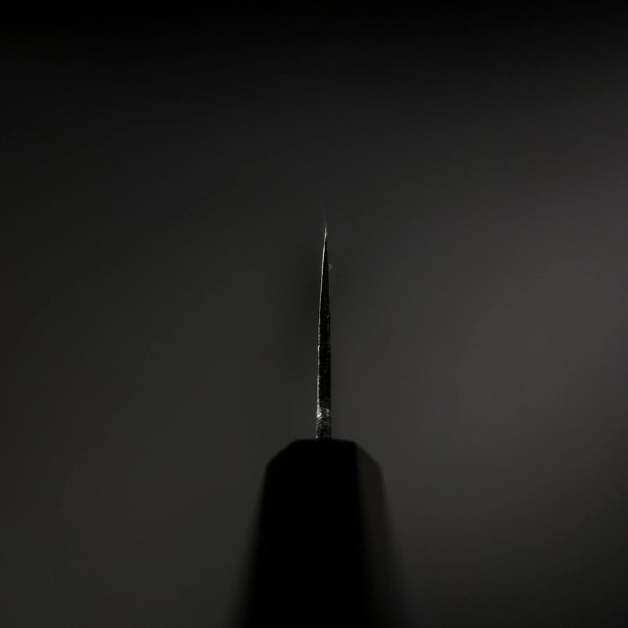 Nakiri Blue Steel #2 Kurouchi Ebony Handle 170mm (6.7”)-[Musashi]-[Japanese-Kitchen-Knives]