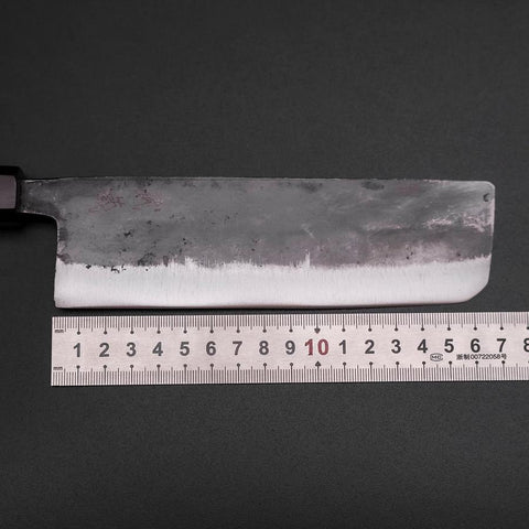 Nakiri Blue Steel #2 Kurouchi Ebony Handle 170mm (6.7”)-[Musashi]-[Japanese-Kitchen-Knives]