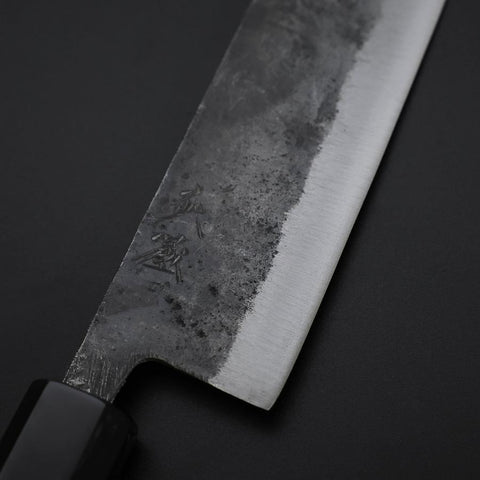 Nakiri Blue Steel #2 Kurouchi Hinoki Handle 135mm (5.3”)-[Musashi]-[Japanese-Kitchen-Knives]
