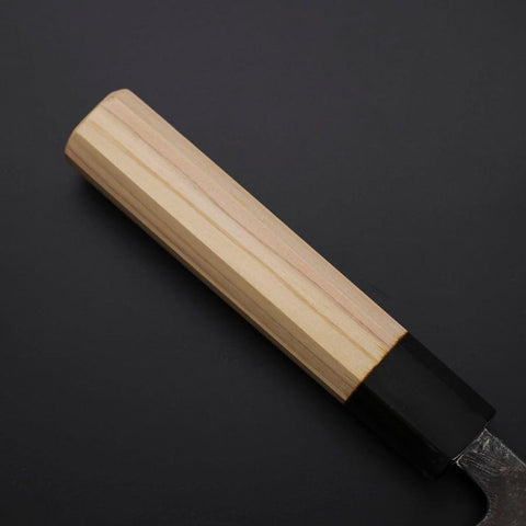 Nakiri Blue Steel #2 Kurouchi Hinoki Handle 135mm (5.3”)-[Musashi]-[Japanese-Kitchen-Knives]