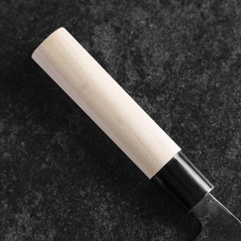 Nakiri Blue Steel #2 Kurouchi Magnolia Round Handle 165mm (6.5”)-[Musashi]-[Japanese-Kitchen-Knives]