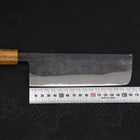 Nakiri Blue Steel #2 Kurouchi Oak Handle 165mm (6.5”)-[Musashi]-[Japanese-Kitchen-Knives]