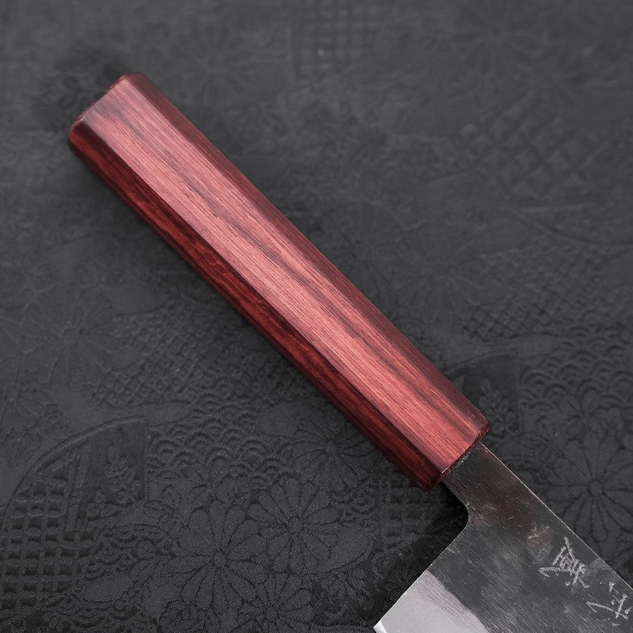 Nakiri Blue Steel #2 Kurouchi Purple Urushi Handle 165mm (6.5