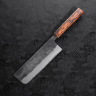 Nakiri Blue Steel #2 Kurouchi Sumi Urushi Handle 165mm (6.5”)-[Musashi]-[Japanese-Kitchen-Knives]