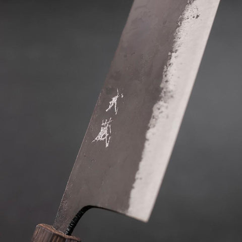 Nakiri Blue Steel #2 Kurouchi Sumi Urushi Handle 165mm (6.5”)-[Musashi]-[Japanese-Kitchen-Knives]