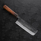 Nakiri Blue Steel #2 Kurouchi Sumi Urushi Handle 165mm (6.5”)-[Musashi]-[Japanese-Kitchen-Knives]