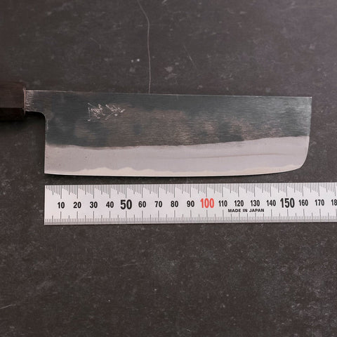 Nakiri Blue Steel #2 Kurouchi Walnut Handle 165mm (6.5”)-[Musashi]-[Japanese-Kitchen-Knives]