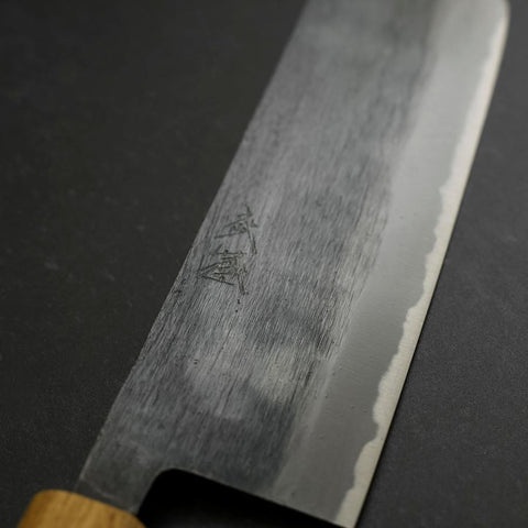 Nakiri Blue Steel #2 Kurouchi Yaki Urushi Handle 165mm (6.5”)-[Musashi]-[Japanese-Kitchen-Knives]